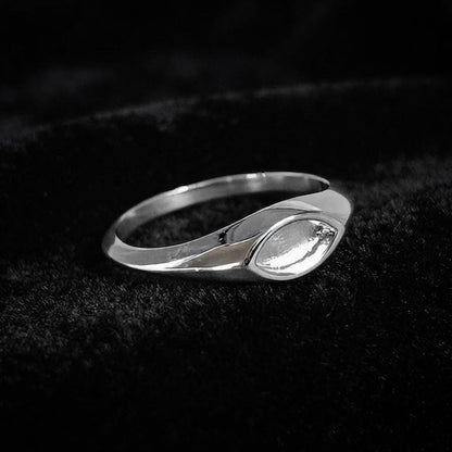 925 Sterling Solid Silver 4x8mm Marquise Blank Bezel Ring Settings, Good for Resin & Ashes Work, Keepsake/Breastmilk DIY, Jewelry Crafts