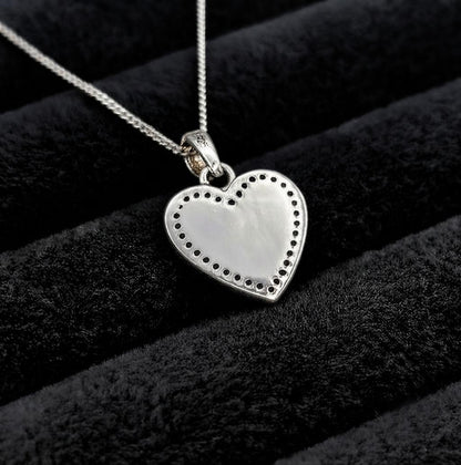 Heart Shape Blank Bezel Pendant with CZ Setted, 925 Sterling Silver Halo Pendant, Good for Resin & Ashes Work, Keepsake Memorial DIY Crafts