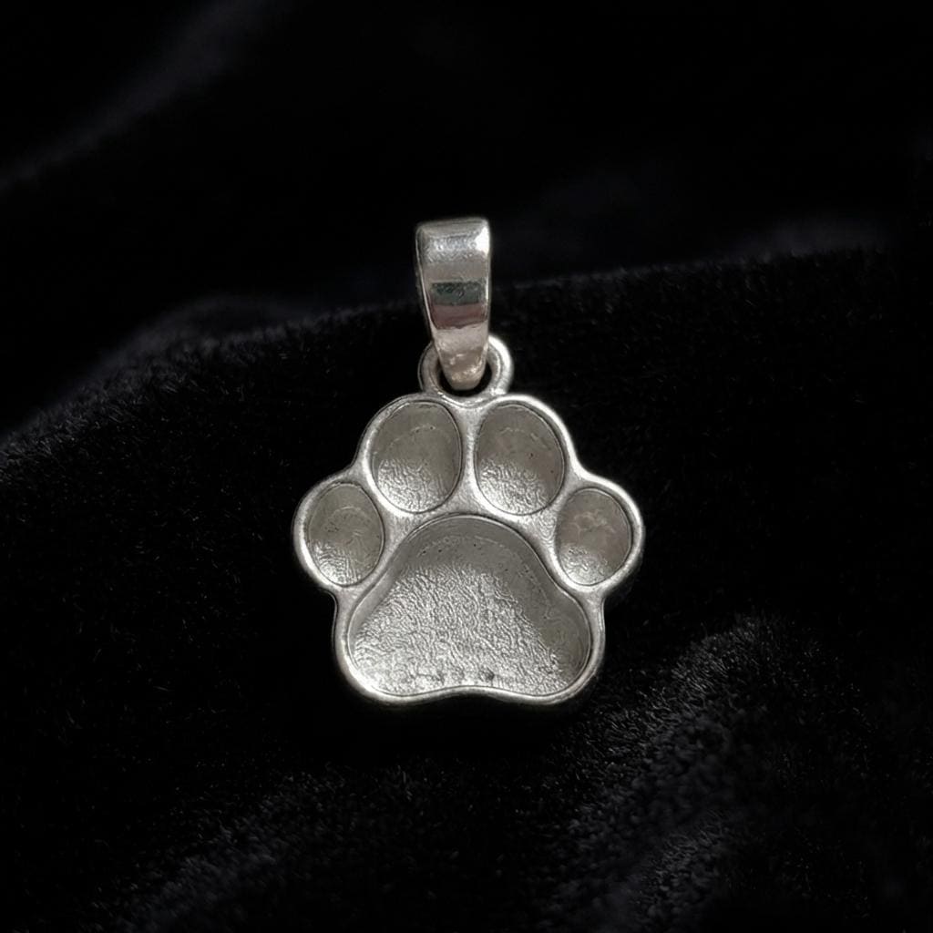 925 Sterling Solid Silver 16mm Dog Paw Print Blank Bezel Pendant Setting, Good for Resin & Ashes Work, Keepsake/Breastmilk DIY, Animal Lover