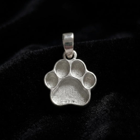 925 Sterling Solid Silver 16mm Dog Paw Print Blank Bezel Pendant Setting, Good for Resin & Ashes Work, Keepsake/Breastmilk DIY, Animal Lover