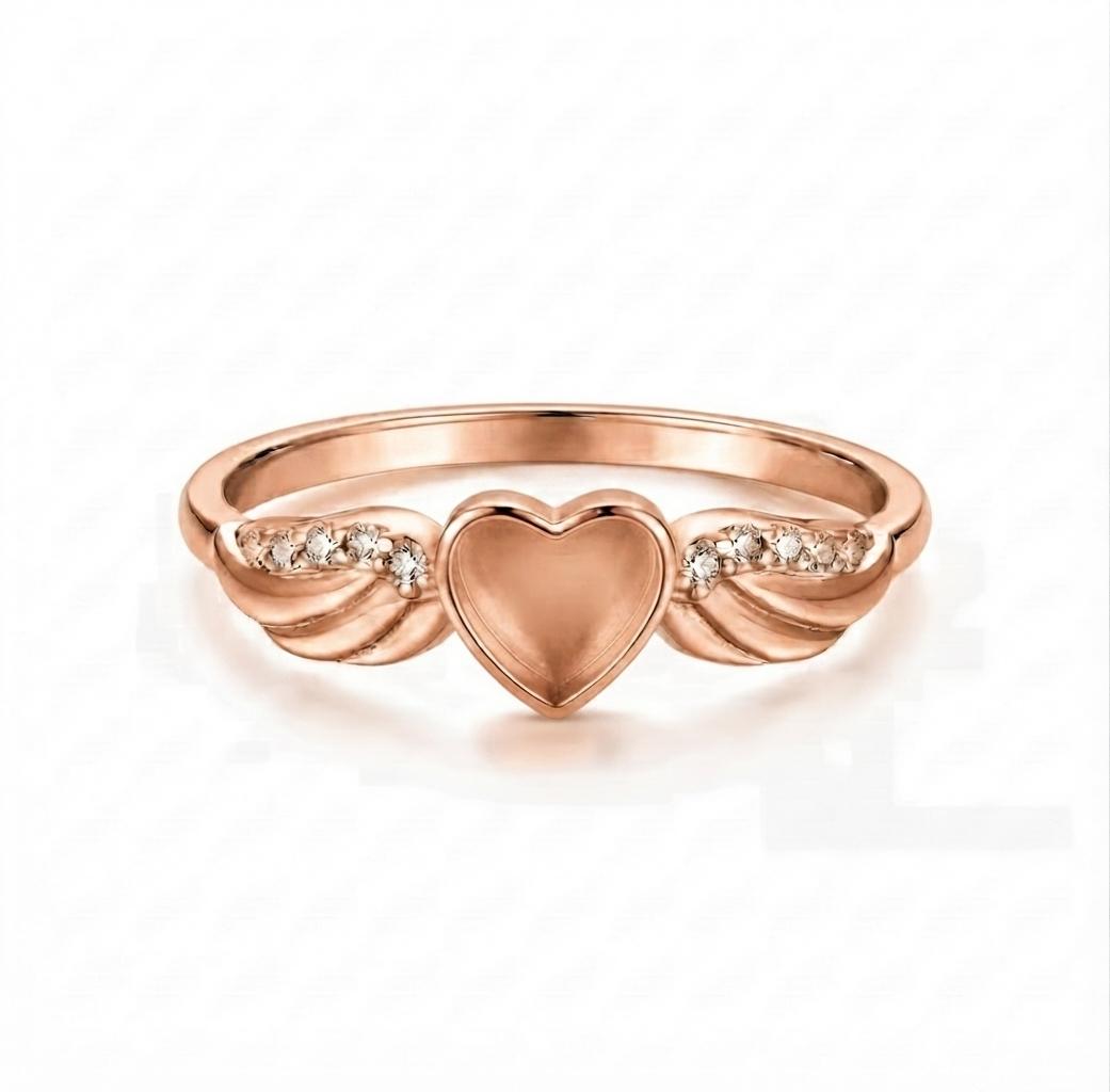925 Sterling Solid Silver 6x6mm Heart Blank Bezel Ring, Good for Crushed Opal, Inlay, Resin & Ashes Work, Keepsake Memorial DIY Ring Crafts
