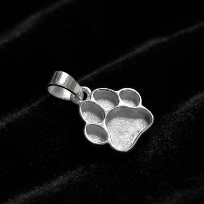 925 Sterling Solid Silver 16mm Dog Paw Print Blank Bezel Pendant Setting, Good for Resin & Ashes Work, Keepsake/Breastmilk DIY, Animal Lover