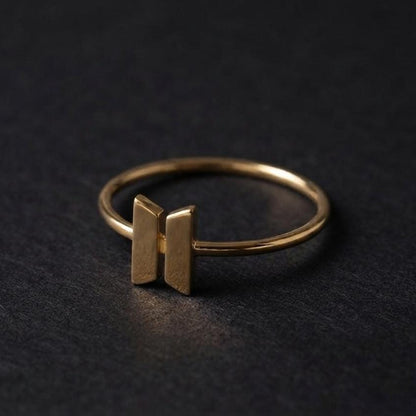 BTS Logo Ring, Kpop Fan Ring, BTS Army Jewelry, Korean Music, Minimalist Silver Ring, BTS Inspired, for Army kpop fan merch, gifts for her