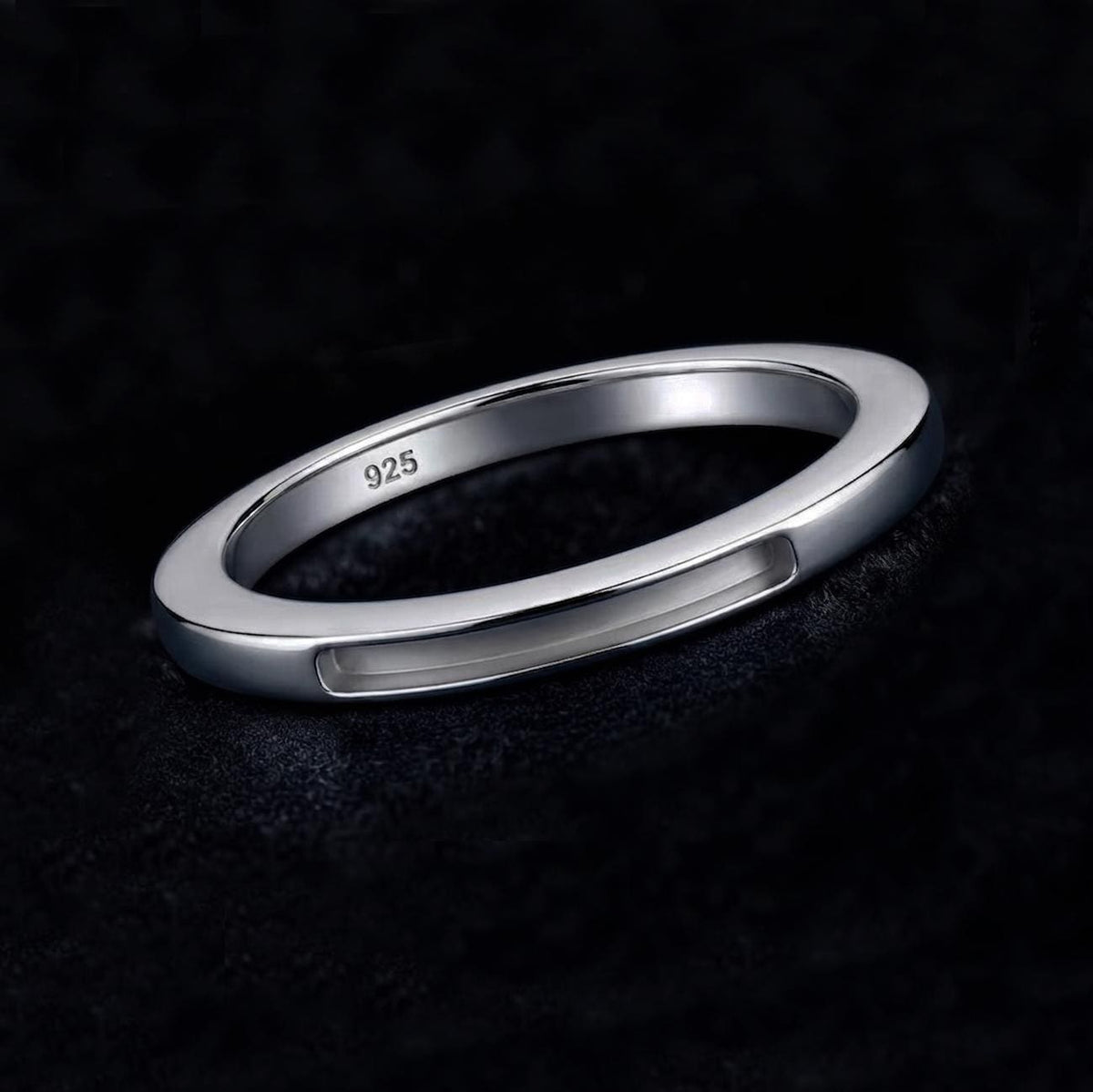 925 Sterling Solid Silver 12mm Long Blank Bezel Ring, Good for Inlay, Resin & Pet Ashes Cremation Work, Keepsake DIY, Memorial Ring Crafts