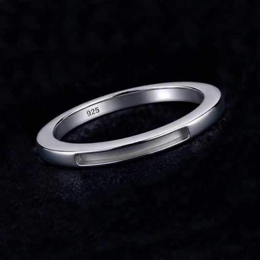 925 Sterling Solid Silver 12mm Long Blank Bezel Ring, Good for Inlay, Resin & Pet Ashes Cremation Work, Keepsake DIY, Memorial Ring Crafts