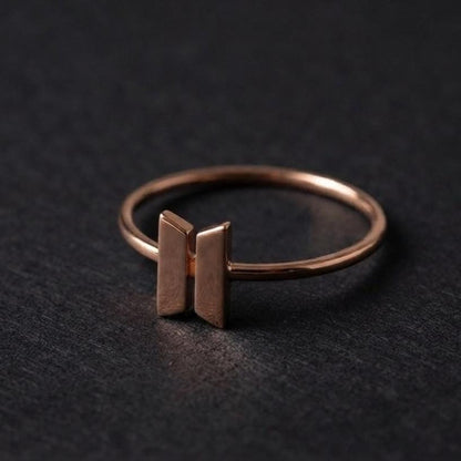 BTS Logo Ring, Kpop Fan Ring, BTS Army Jewelry, Korean Music, Minimalist Silver Ring, BTS Inspired, for Army kpop fan merch, gifts for her