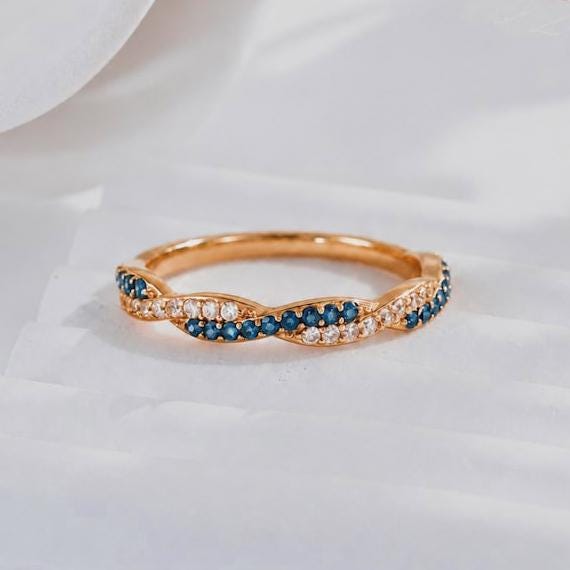 Custom Sterling Silver Wave Birthstone Ring, Personalized Mother Daughter Jewelry, Dainty Mom Jewelry, Christmas gift, Birthday gift