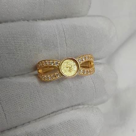 925 Sterling Solid Silver 6mm Round Blank Bezel with CZ Setted on Band Ring, Good for Resin & Ashes Breastmilk DIY Work, Keepsake Jewellery